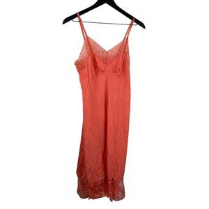 Vintage Carter's Slip Dress Dupont Nylon Lace Coral 34 Average Fairy 90's Y2Y